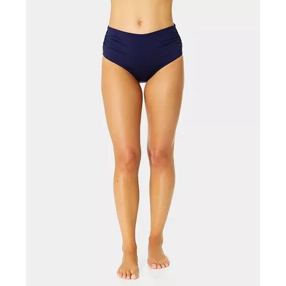 Anne Cole Plus Size High-Waist Bikini Bottoms, Navy, Size M 0112 - Picture 1 of 2